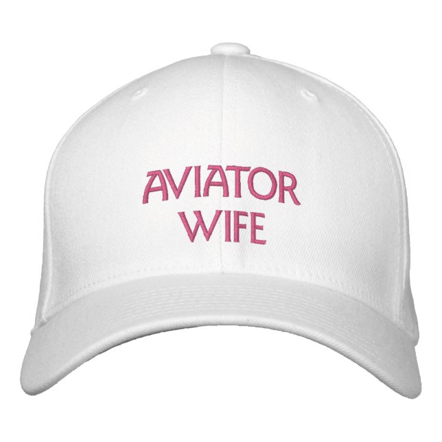 Aviator Wife Embroidered Baseball Cap (Front)