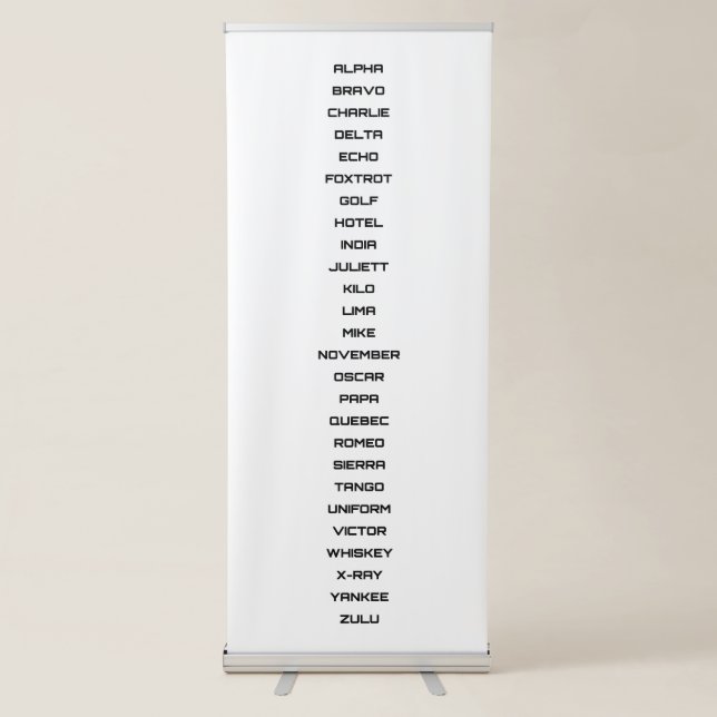 Aviator's Phonetic Code Chart – Pilot's Guide Retractable Banner (Front)