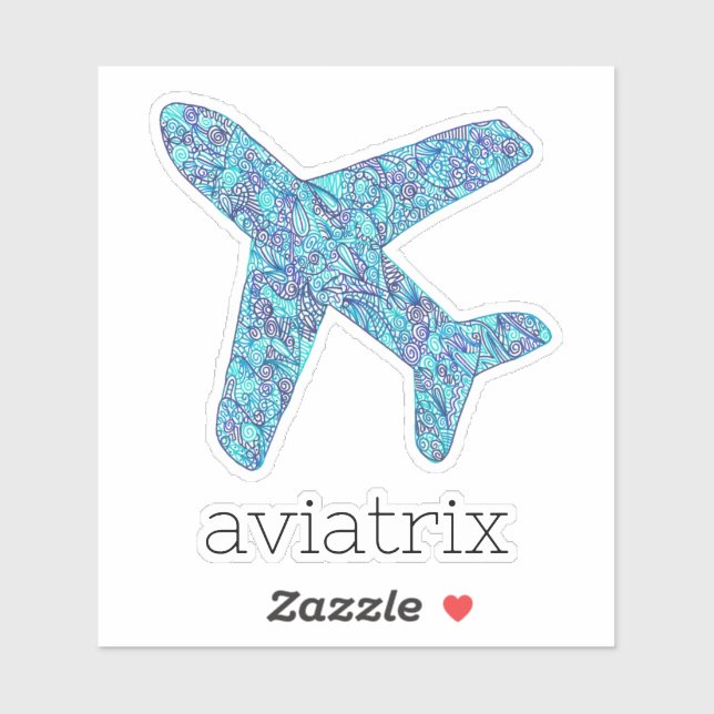"Aviatrix" Aeroplane Vinyl Sticker (Sheet)