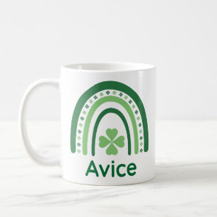 Avice Name Clover Boho Rainbow Coffee Mug