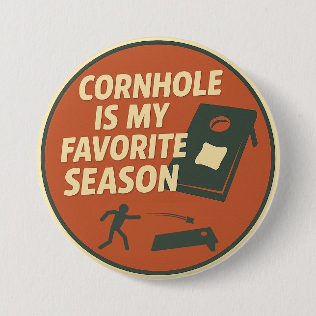 Avid Cornhole Player Humour 7.5 Cm Round Badge (Front)