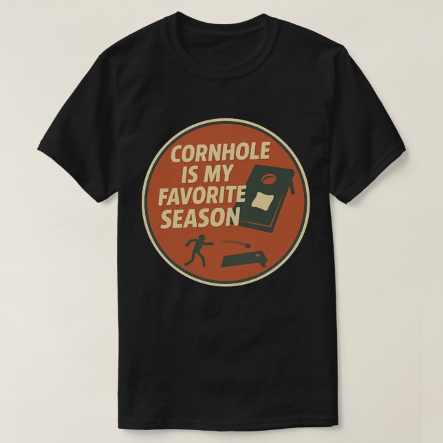 Avid Cornhole Player Humour T-Shirt (Design Front)