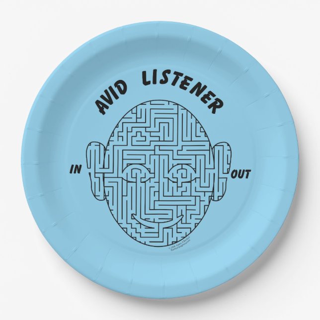 Avid Listener Paper Plate (Front)