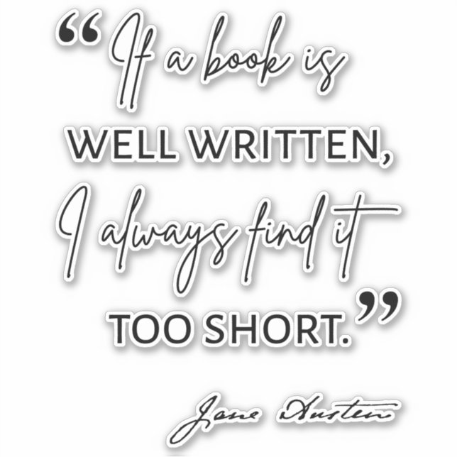 Avid Reader II - Jane Austen Quote (Front)