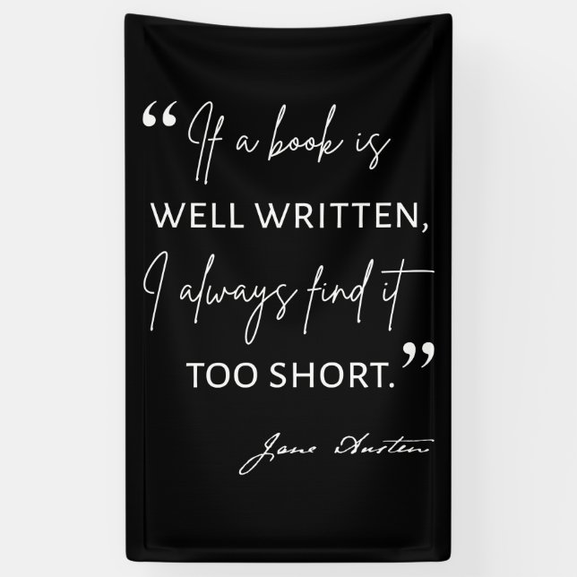 Avid Reader II - Jane Austen Quote Banner (Vertical)