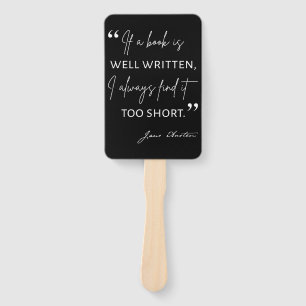 Avid Reader II - Jane Austen Quote Hand Fan