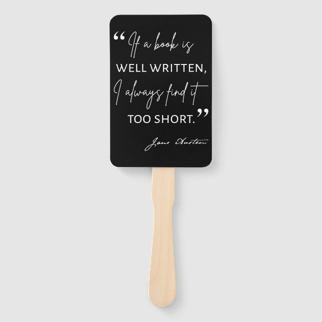 Avid Reader II - Jane Austen Quote Hand Fan (Front)