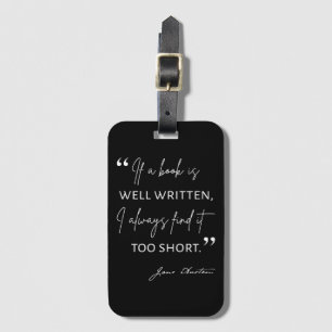 Avid Reader II - Jane Austen Quote Luggage Tag