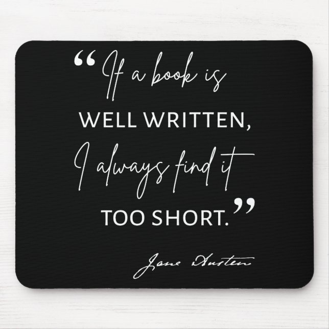 Avid Reader II - Jane Austen Quote Mouse Mat (Front)