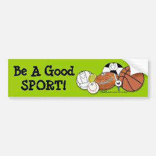 Avid Sports Fan- Sports Ball Characters Bumper Sticker