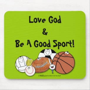 Avid Sports Fan- Sports Ball Characters Mouse Mat