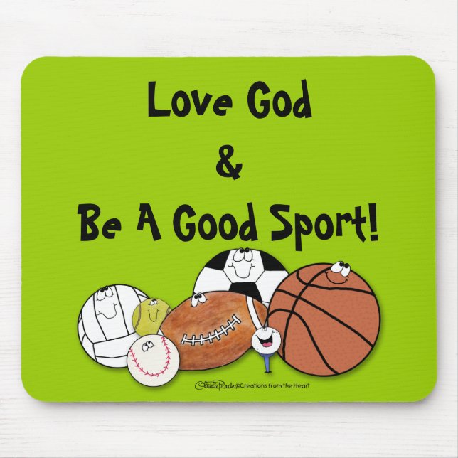 Avid Sports Fan- Sports Ball Characters Mouse Mat (Front)