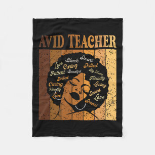 Avid Teacher Afro African American Women Black His Fleece Blanket