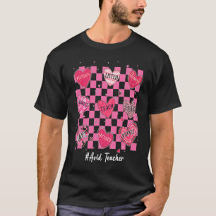 Avid Teacher Hearts Teach Love Inspire Valentines  T-Shirt