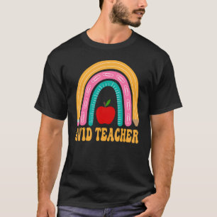 Avid Teacher Rainbow Pencil Back To School Appreci T-Shirt