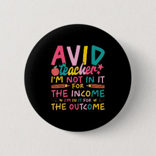 Avid Teacher Supplies Funny Back To School For Men 6 Cm Round Badge