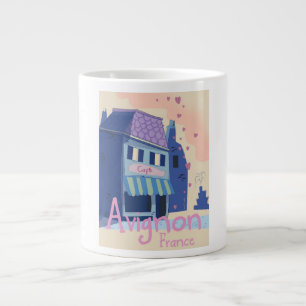 Avignon France cartoon travel poster Large Coffee Mug