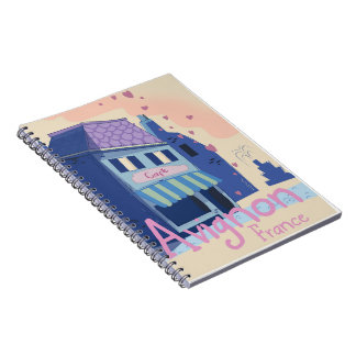 Avignon France cartoon travel poster Notebook