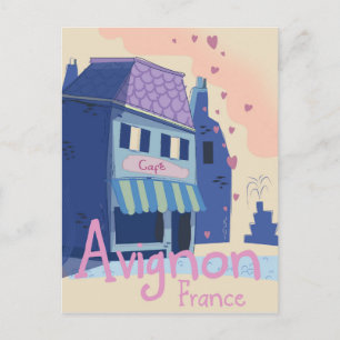 Avignon France cartoon travel poster Postcard