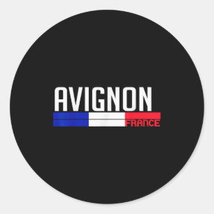 Avignon France Flag Travel Souvenir For Locals And Classic Round Sticker