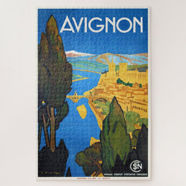 Avignon, France, Vintage Travel Poster Jigsaw Puzzle (Vertical)