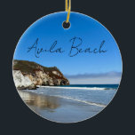 Avila Beach California Ocean Photography Christmas Ceramic Tree Decoration<br><div class="desc">Gorgeous Avila Beach photography of the ocean waves and cliffs in San Luis Obispo,  California. A pretty travel postcard for a vacation keepsake from your trip to the west coast.</div>