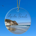 Avila Beach California Ocean Photography Christmas Ceramic Tree Decoration<br><div class="desc">Gorgeous Avila Beach photography of the ocean waves and cliffs in San Luis Obispo,  California. A pretty travel postcard for a vacation keepsake from your trip to the west coast.</div>