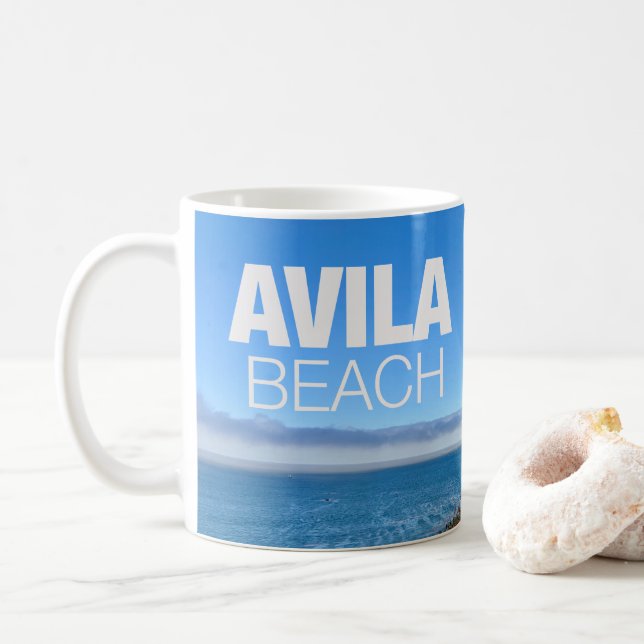 Avila Beach California Overlook Photography Coffee Mug (With Donut)