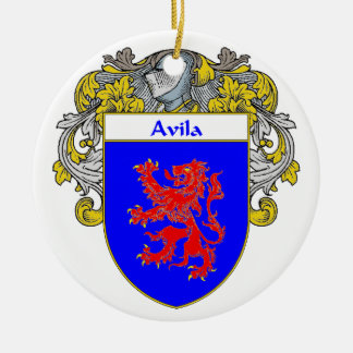Avila Coat of Arms/Family Crest: Ceramic Tree Decoration