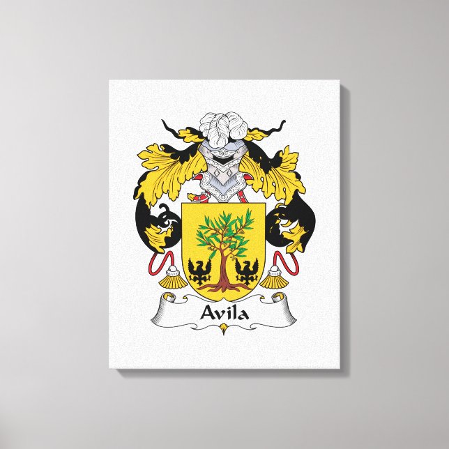 Avila Family Crest Canvas Print (Front)