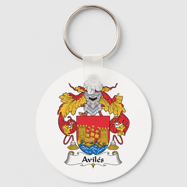 Aviles Family Crest Key Ring (Front)