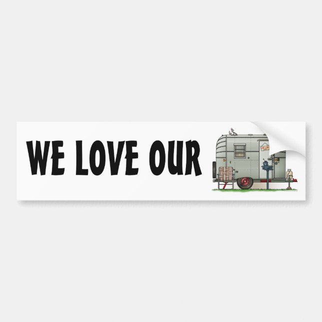 Avion Camper Trailer Bumper Sticker (Front)