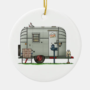 Avion Camper Trailer HSH Ceramic Tree Decoration