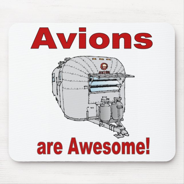 Avions are Awesome60s-RED Mouse Mat (Front)