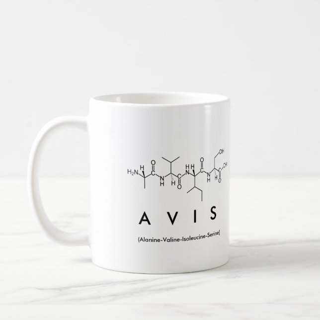 Avis peptide name mug (Left)