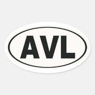 AVL Asheville North Carolina Oval Sticker