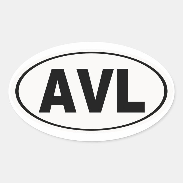 AVL Asheville North Carolina Oval Sticker (Front)