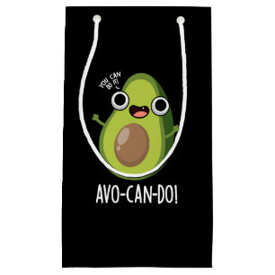 Avo-can-do Funny Avocado Puns Dark BG Small Gift Bag