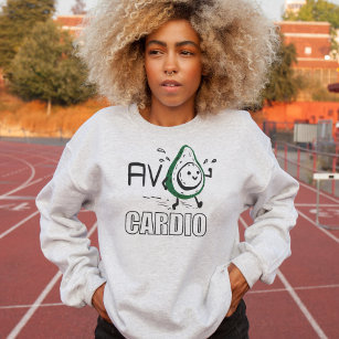 Avo-cardio Fun Pun Doodle Jogging Sport Avocado Sweatshirt