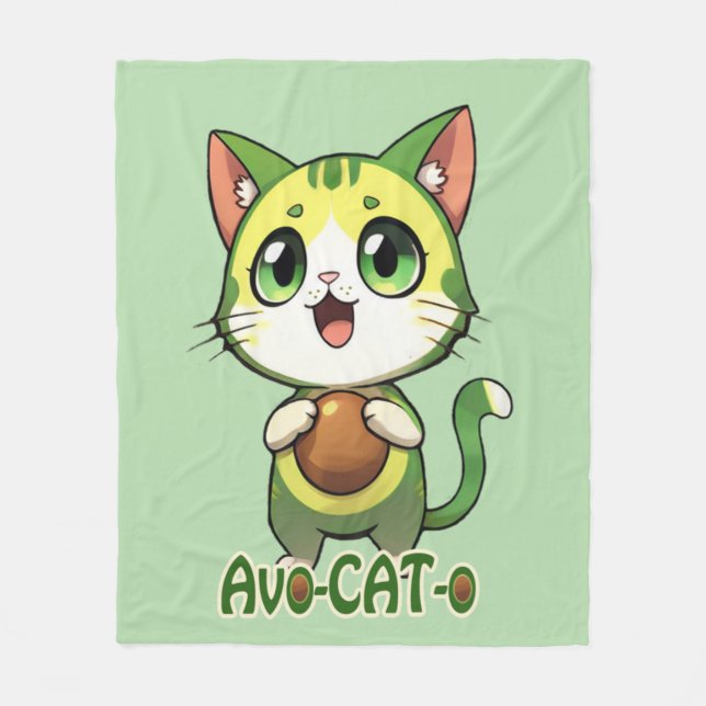 Avo-CAT-o Fleece Blanket (Front)