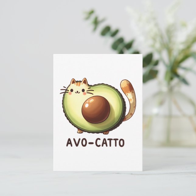 Avo-Catto Punny Postcard (Standing Front)