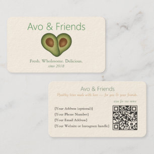 Avo & Friends Avocado Logo Healthy Food - Business Card