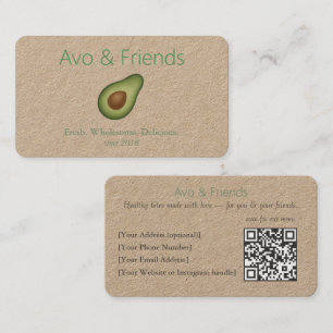 Avo & Friends   Avocado Logo Healthy Food  -  Business Card
