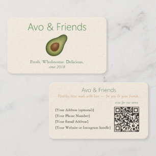 Avo & Friends   Avocado Logo Healthy Food  -  Business Card