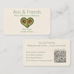 Avo & Friends   Avocado Logo Healthy Food  -  Business Card