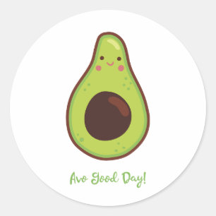Avo Good Day Avocado Pun Funny Classic Round Sticker
