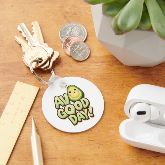 Avo Good Day – Cute Avocado Pun Keychain (Desk)