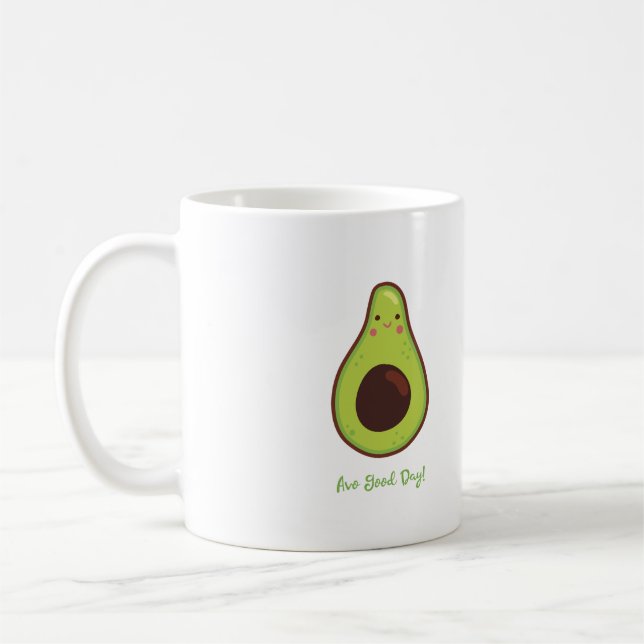 Avo Good Day Happy Avocado Coffee Mug (Left)