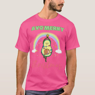 Avo merry Christmas Avocado yoga rainbow T-Shirt