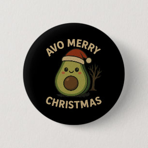 Avo Merry Christmas Funny Avocado Pun 6 Cm Round Badge